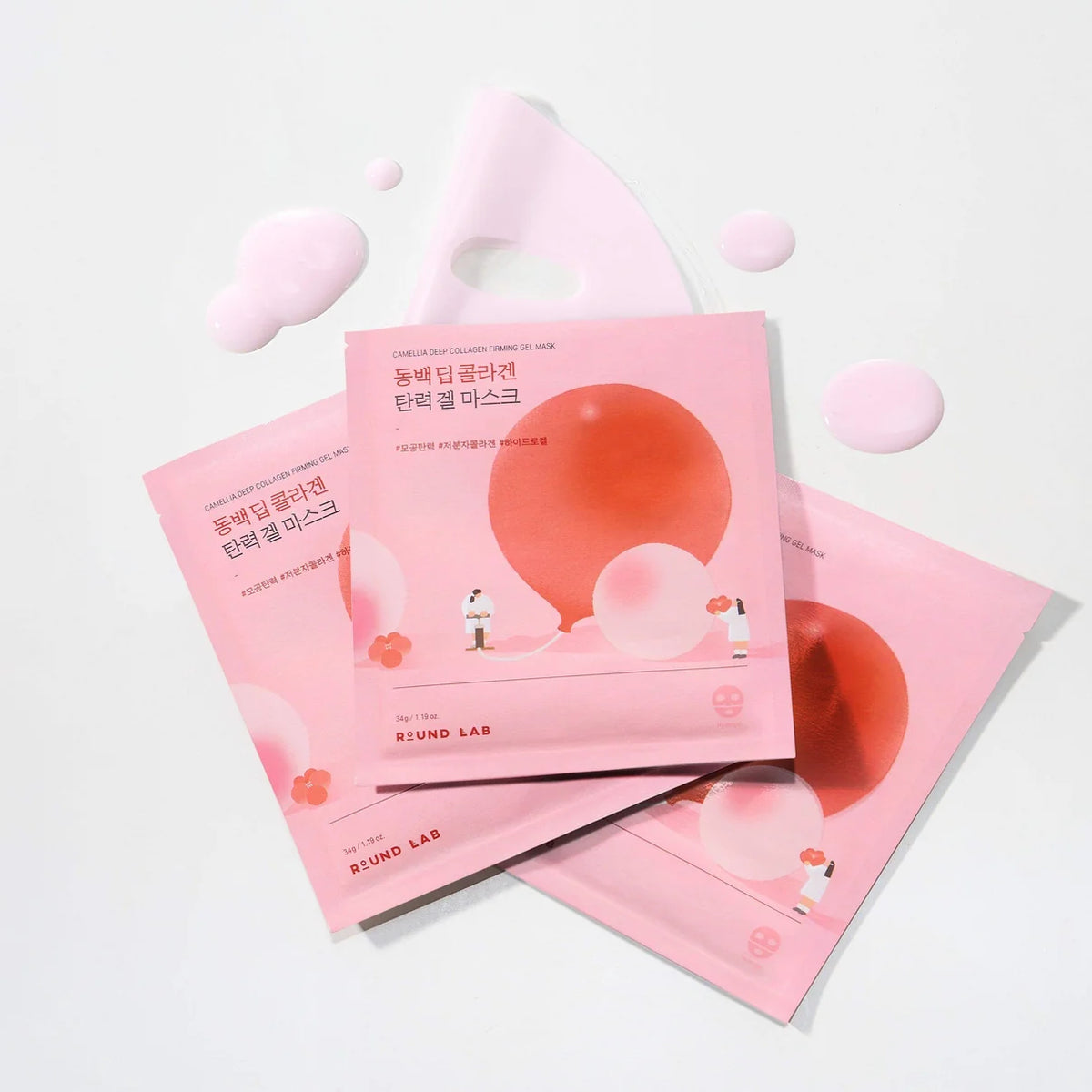 Round Lab Camellia Deep Collagen V Lifting Gel Mask Set (4 pcs)