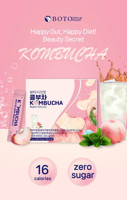 BOTO Beauty Secret Kombucha Peach Ice Tea